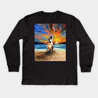 Beach Days - Calico Cat Kids Long Sleeve T-Shirt